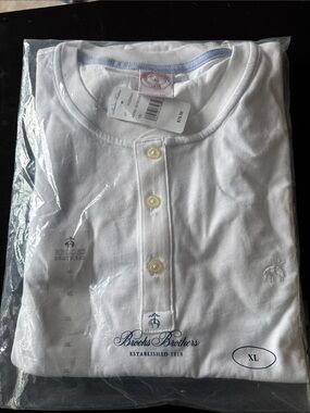 Brooks Brothers Boys' White Henley Shirt - White